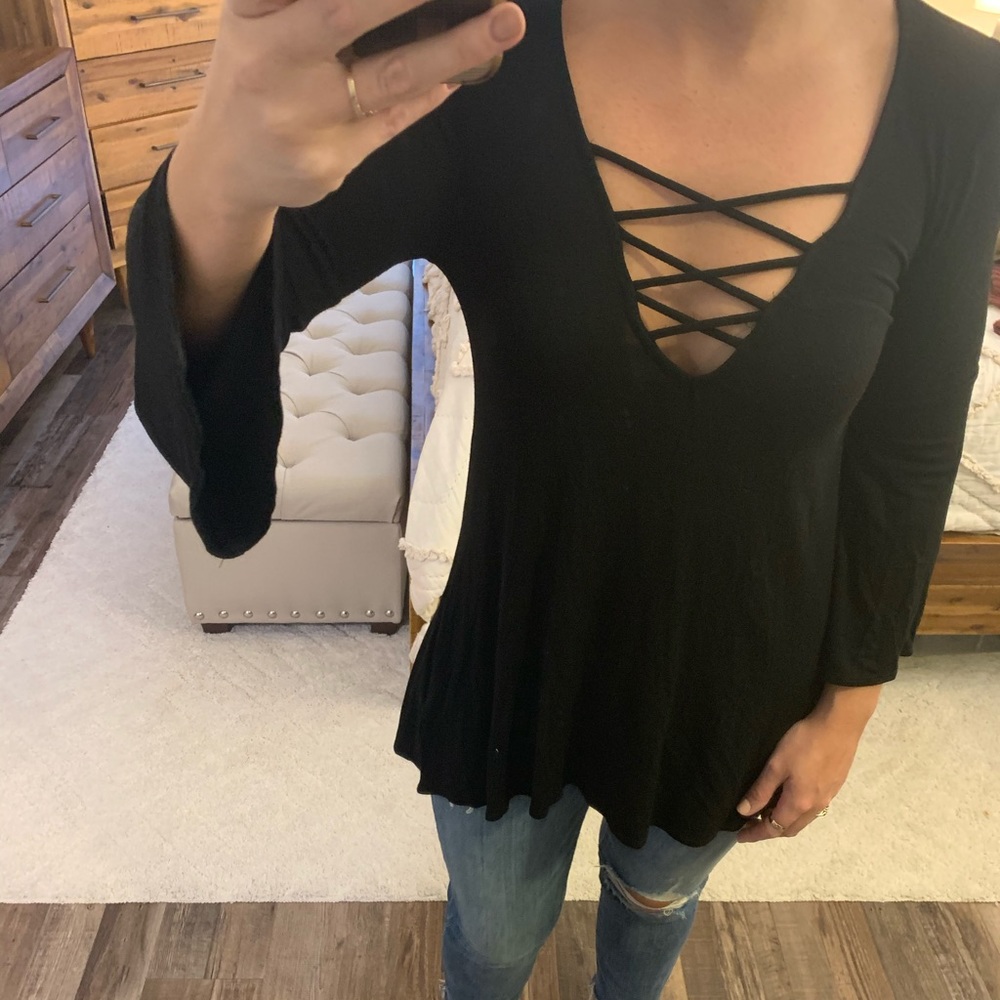 Ecote lace up blouse from urban outfitters
